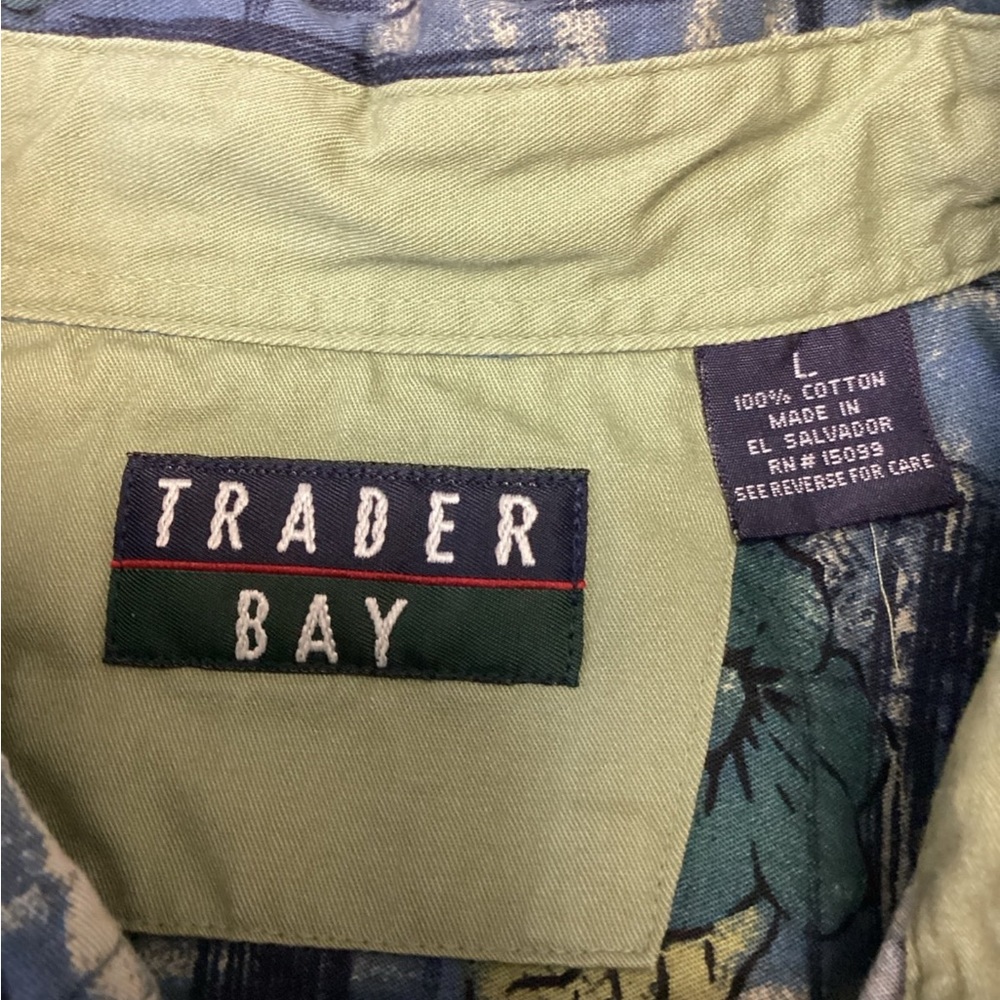 Trader Bay Mens Button Front Hawaiian Shirt, Blue… - image 5